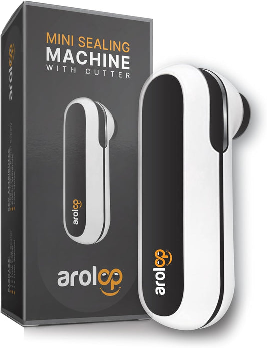 Mini Bag Sealer and Cutter, 2 in 1 Portable USB Rechargeable Chip Heat Sealing Machine for Plastic Snacks Food Storage Bag Opener