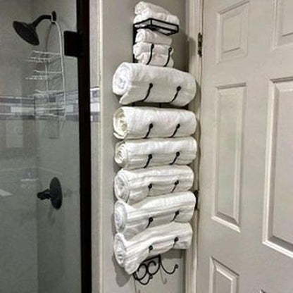 6-Tier Wall-Mounted Wine Rack, Towel Rack