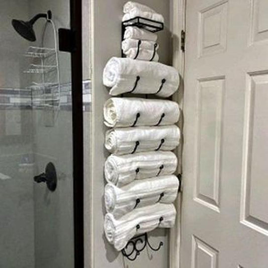 6-Tier Wall-Mounted Wine Rack, Towel Rack