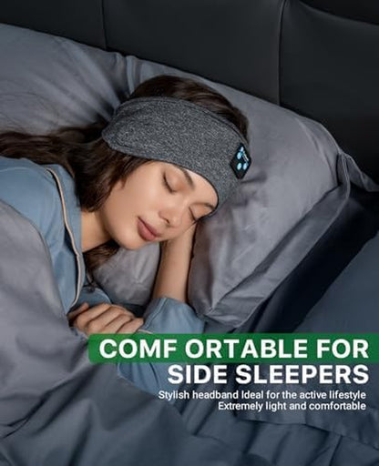 Bluetooth Sleep Headband with Built-in Mic - Wireless Ultra-Thin Headband for Side Sleepers, All-Night Battery, Soft Breathable Comfort, Sports Wireless Headphones, Mother’s Day Father’s Day Gift