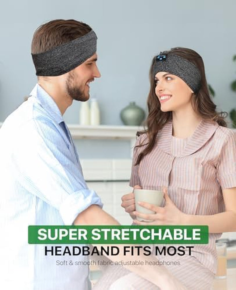 Bluetooth Sleep Headband with Built-in Mic - Wireless Ultra-Thin Headband for Side Sleepers, All-Night Battery, Soft Breathable Comfort, Sports Wireless Headphones, Mother’s Day Father’s Day Gift