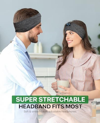 Bluetooth Sleep Headband with Built-in Mic - Wireless Ultra-Thin Headband for Side Sleepers, All-Night Battery, Soft Breathable Comfort, Sports Wireless Headphones, Mother’s Day Father’s Day Gift