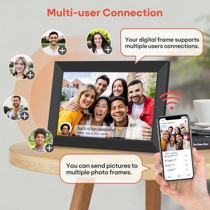 Digital Picture Frame, 10.1" Frameo Digital Frame WiFi with 32GB Memory, 1280x800 IPS Touch Screen, Send Photos/Videos from Your Phone Anywhere, Photo Gifts for Parents and Grandparents