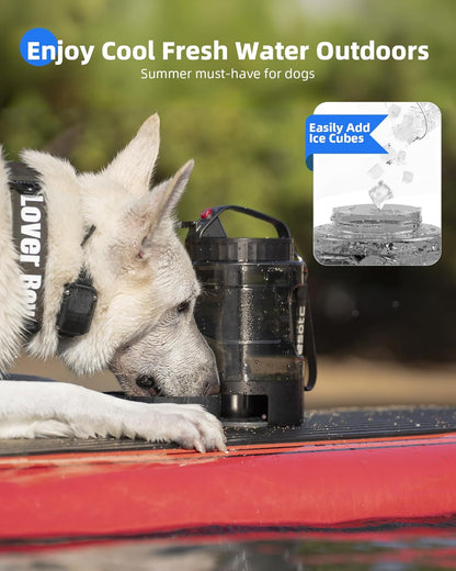 Portable Dog Travel Water Bottle with Pull-Out Drinking Bowl, 77oz Capacity - Ideal for Camping, Hiking, Beach Trips, and Outdoor Activities, Black