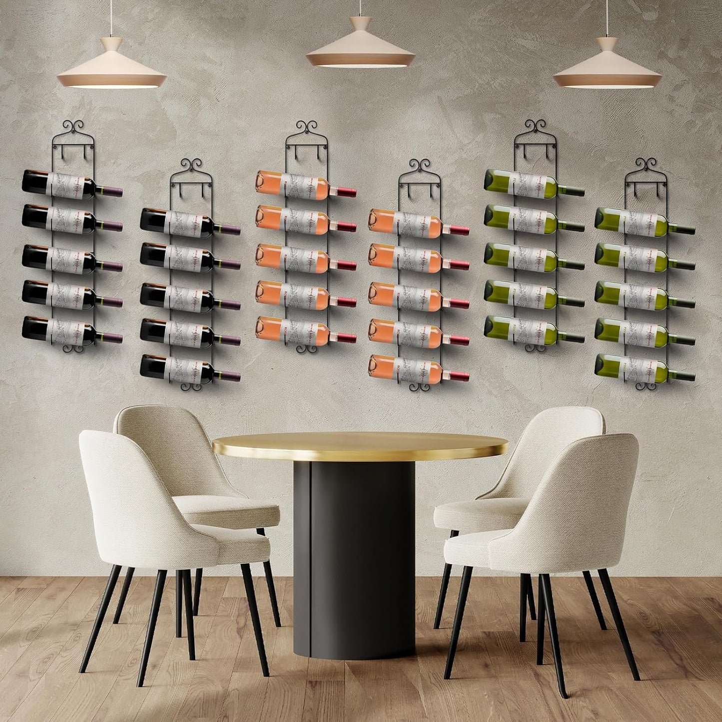 6-Tier Wall-Mounted Wine Rack, Towel Rack