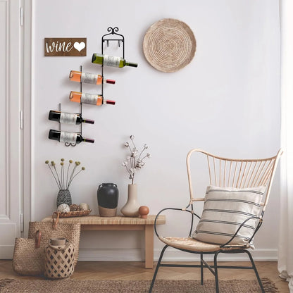 6-Tier Wall-Mounted Wine Rack, Towel Rack