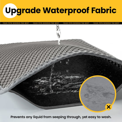 Cat Litter Mat - 23"X17" Honeycomb Double Layer, Urine Waterproof, and Easy to Clean