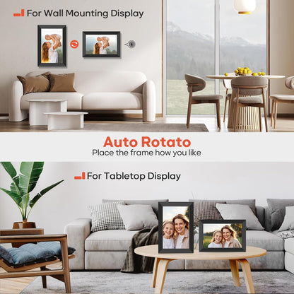 Digital Picture Frame, 10.1" Frameo Digital Frame WiFi with 32GB Memory, 1280x800 IPS Touch Screen, Send Photos/Videos from Your Phone Anywhere, Photo Gifts for Parents and Grandparents