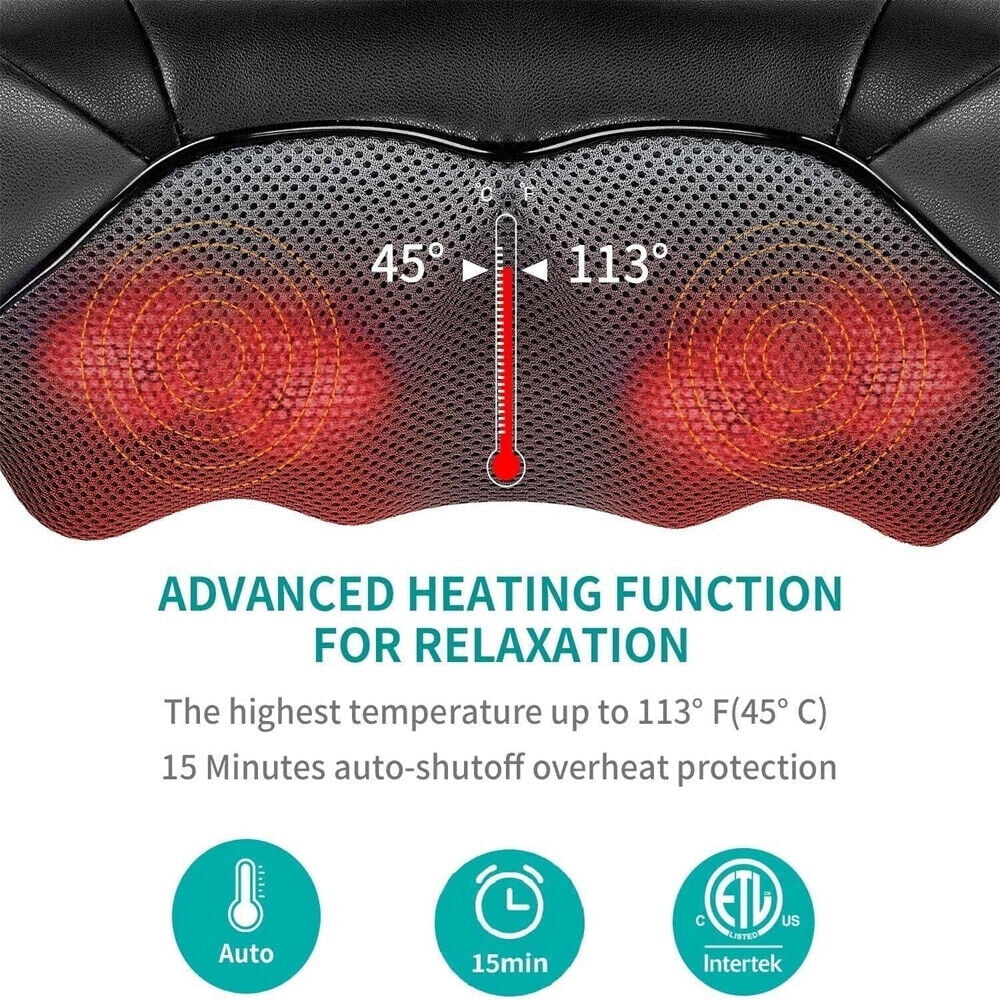 Shiatsu Back Neck and Shoulder Massage with Heat Deep Tissue 3D Kneading Pillow Gift, Muscle Pain, Relax