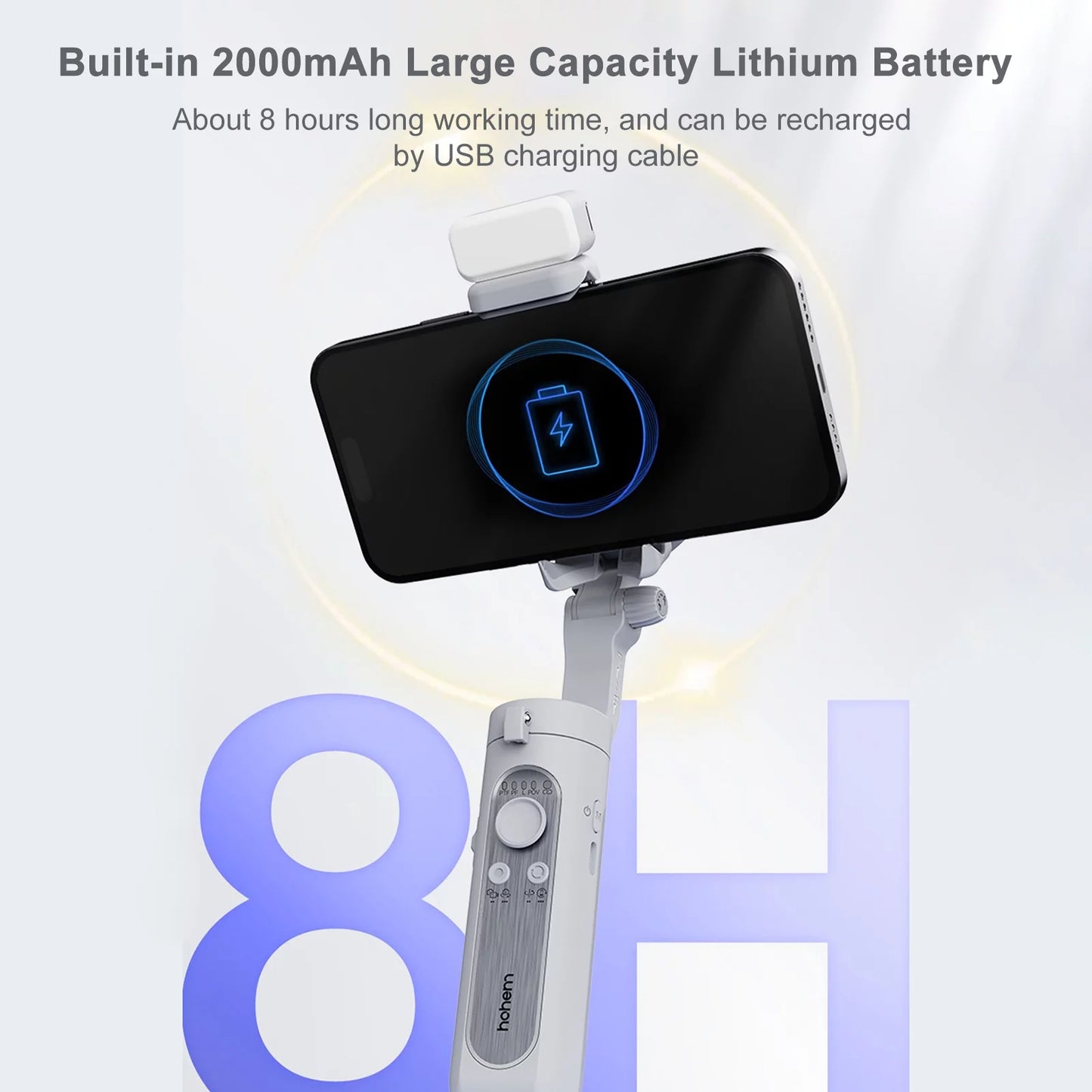 Isteady XE Kit Gimbal Stabilizer for Smartphone, 3-Axis Phone Gimbal, Magnetic Fill Light, Portable & Foldable, One-Key Inception, Ideal for Travel, Vlogging