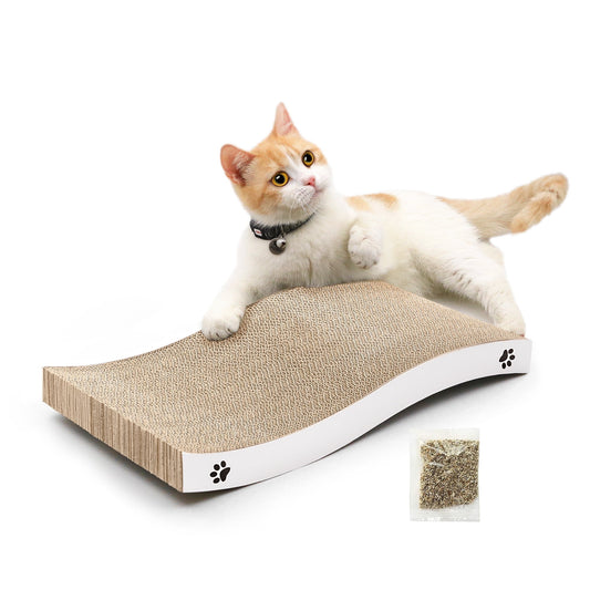 Cat Scratcher Cardboard with Premium Scratch Textures Design, Durable, Reversible