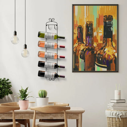 6-Tier Wall-Mounted Wine Rack, Towel Rack