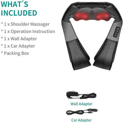 Shiatsu Back Neck and Shoulder Massage with Heat Deep Tissue 3D Kneading Pillow Gift, Muscle Pain, Relax