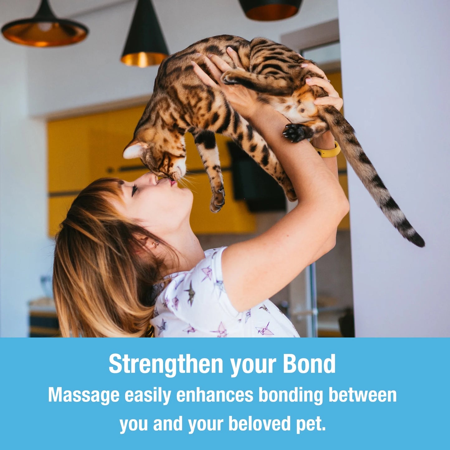 Handheld Pet Massager for Dogs and Cats by  - Electric Cat and Dog Massage Tool - Head and Back Scratcher for Relieving Tension, Tight Muscles and Stiffness with Four Rotating Massage Heads