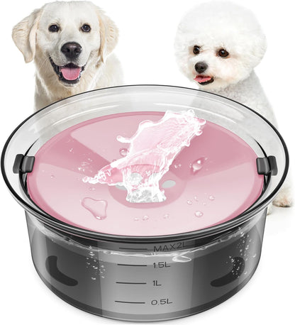 1L Dog Water Bowl No Spill, 35Oz Spill Proof Dog Water Bowl Reduce Refill, Slow Drinking Pet Bowl anti Splash No Mess for Vehicle/Outdoor/Indoor, White